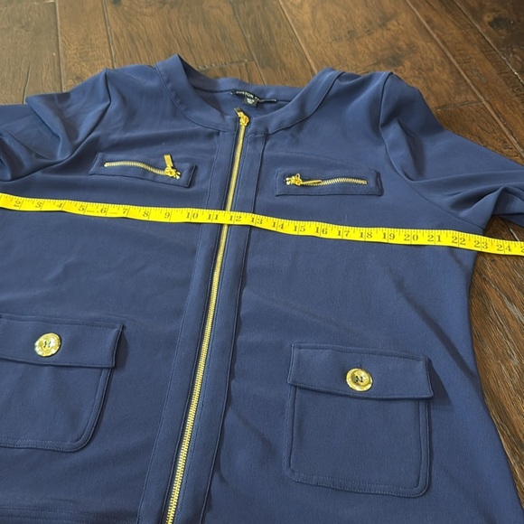Boston Proper Beyond Travel Navy Jacket with Gold Zippers XL - Picture 11 of 12